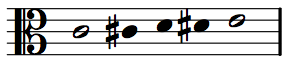 Chromatic steps from C4 to E4.